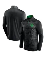 Men's Fanatics Black Oregon Ducks Depth Chart Camo Jacquard Quarter-Zip Jacket