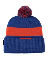 Men's Nike Royal Boise State Broncos Logo Sideline Cuffed Knit Hat with Pom