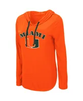 Women's Colosseum Orange Miami Hurricanes My Lover Hoodie Long Sleeve T-shirt