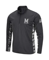 Men's Colosseum Charcoal Maryland Terrapins Oht Military-Inspired Appreciation Digi Camo Quarter-Zip Jacket