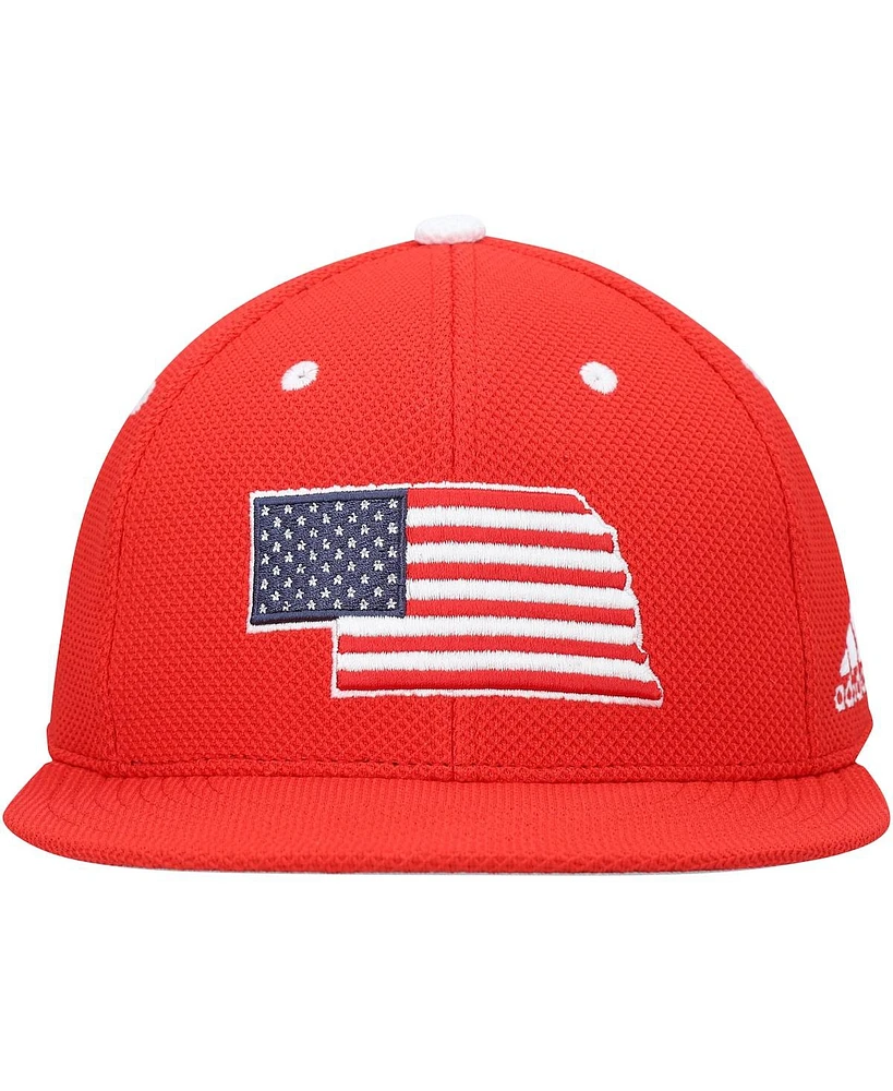 Men's adidas Scarlet Nebraska Huskers On-Field Baseball Fitted Hat