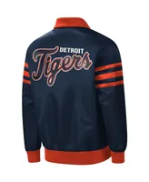 Men's Starter Navy Detroit Tigers The Captain Ii Full-Zip Varsity Jacket