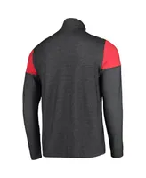 Men's Under Armour Heathered Charcoal Texas Tech Red Raiders Gameday Tri-Blend Quarter-Zip Jacket