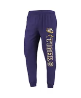 Men's Concepts Sport Purple, Charcoal Lsu Tigers Meter Long Sleeve Hoodie T-shirt and Jogger Pants Set