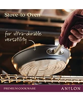 Anolon Accolade Forged Hard-Anodized Nonstick Cookware Set, 10-Piece, Moonstone