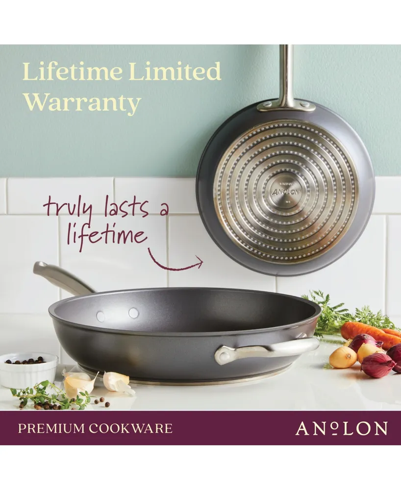 Anolon Accolade Forged Hard-Anodized Nonstick Saucepan with Lid, 2.5-Quart, Moonstone