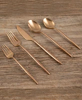 Cambridge Silversmiths Gaze Copper Mirror 20-Piece Flatware Set, Service for 4