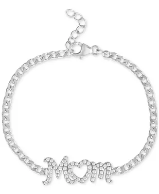 Giani Bernini Cubic Zirconia Mom Curb Link Chain Bracelet in Sterling Silver, Created for Macy's