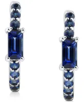 Sapphire Extra Small Hoop Earrings (1/2 ct. t.w.) in 14k White Gold, 0.43"