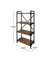 Greenwood Industrial 4 Shelf Firwood Bookcase