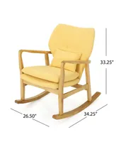 Benny Mid-Century Modern Tufted Rocking Chair with Accent Pillow