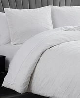 Vera Wang 3 Piece Abstract Crinkle Duvet Cover Set