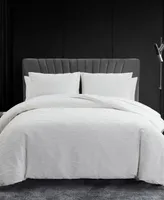 Vera Wang 3 Piece Abstract Crinkle Duvet Cover Set