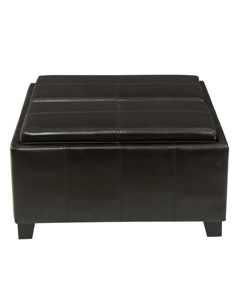 Mansfield Contemporary Tray Top Storage Ottoman