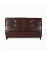 Gavin Contemporary Storage Ottoman with Nailhead Trim