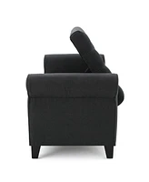 Keiko Contemporary Rolled Arm Storage Ottoman Bench