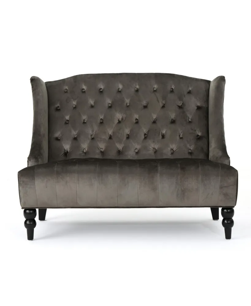 Leora Modern Glam Tufted Wingback Loveseat