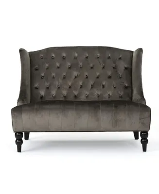 Leora Modern Glam Tufted Wingback Loveseat