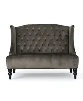 Leora Modern Glam Tufted Wingback Loveseat