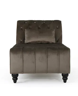 Rubie Modern Glam Tufted Chaise Lounge with Scrolled Backrest