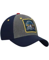 Big Boys Heathered Gray and Navy Team Usa Snow Peak Patch Precurved Snapback Hat