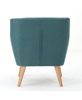 Meena Buttoned Mid Century Modern Fabric Club Chair