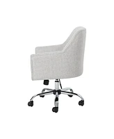 Johnson Mid Century Modern Fabric Home Office Chair with Chrome Base