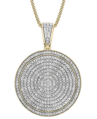 Men's Diamond Circle 22" Pendant Necklace (1/2 ct. t.w.) Sterling Silver (Also Black Diamond)