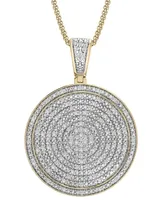 Men's Diamond Circle 22" Pendant Necklace (1/2 ct. t.w.) Sterling Silver (Also Black Diamond)