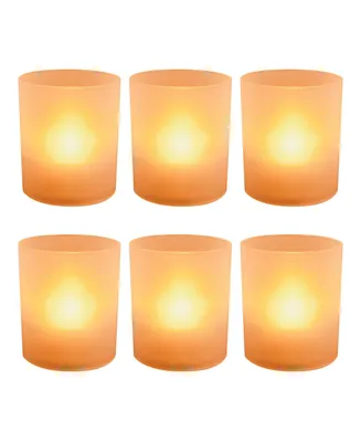 Battery Operated Led Lights in Frosted Votive Holders, 6 Pieces