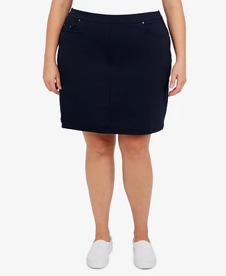 Plus Essentials Tech Stretch Pull On Skort with Elastic Wasitband