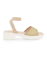 Jessica Simpson Little Girls Elastic Strap Sandal - Gold