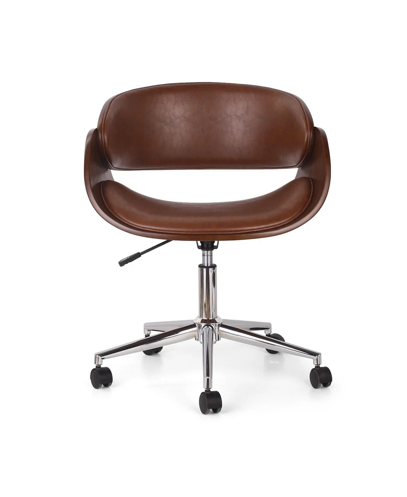 Brinson Mid-Century Modern Upholstered Swivel Office Chair