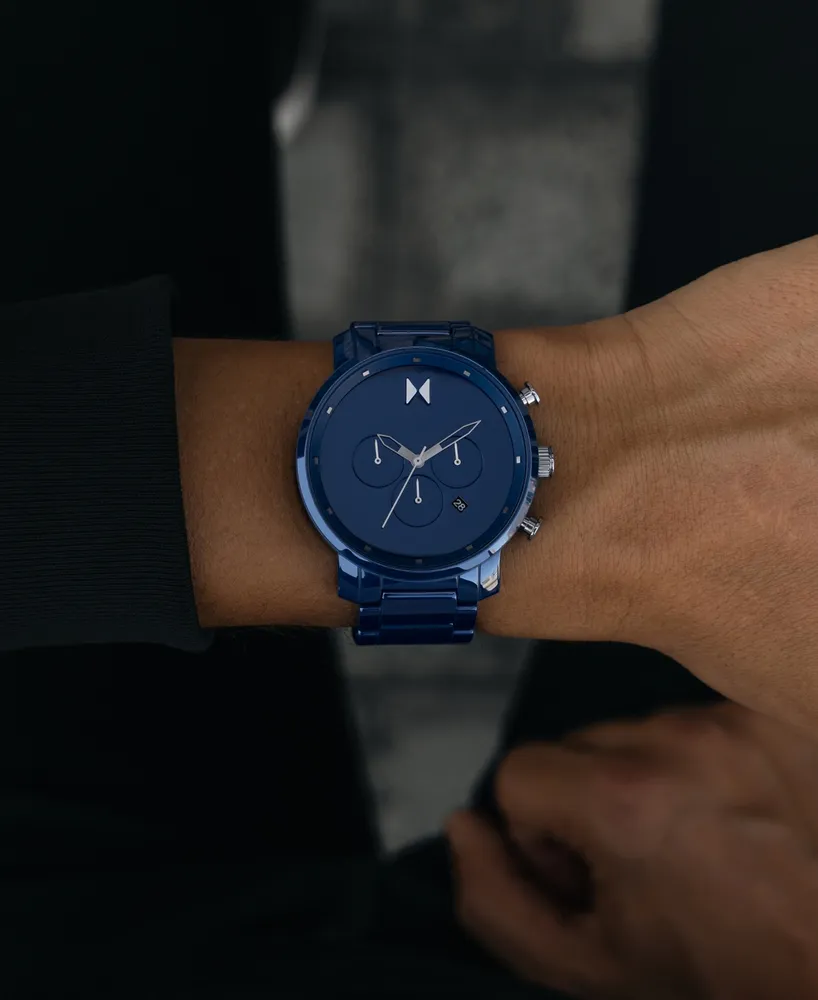 Mvmt Men's Chrono Blue Ceramic Bracelet Watch 45mm