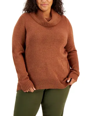 Karen Scott Plus Cowlneck Sweater, Created for Macy's