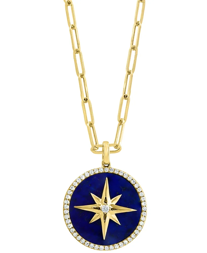 Effy Lapis Lazuli and Diamond (1/4 ct.t.w.) Pendant in 14k Gold