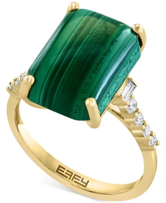 Effy Malachite & Diamond (1/5 ct. t.w.) Statement Ring in 14k Gold