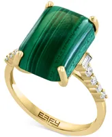 Effy Malachite & Diamond (1/5 ct. t.w.) Statement Ring in 14k Gold