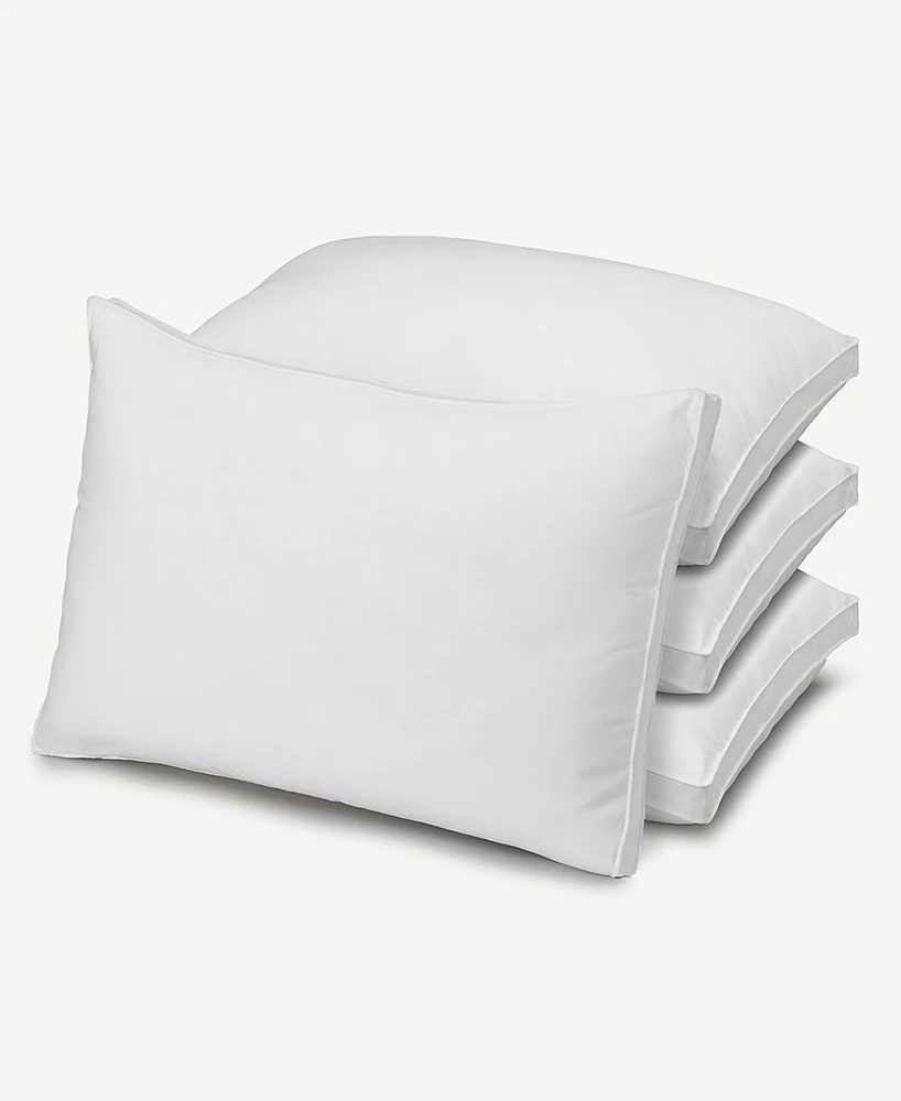 Plush Allergy Resistant Medium Down Like Fiber Filled Pillow Set Of Four