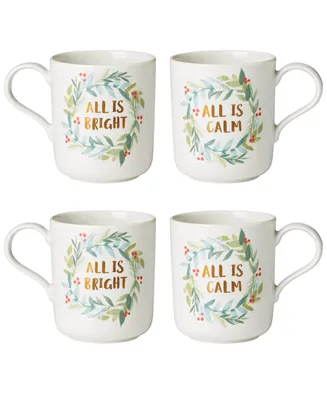 Lenox French Perle Berry Holiday Mug Set, 4 Piece