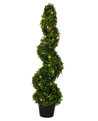 Vickerman 3' Artificial Potted Boxwood Spiral Tree