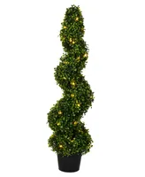 Vickerman 3' Artificial Potted Boxwood Spiral Tree