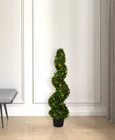 Vickerman 3' Artificial Potted Boxwood Spiral Tree