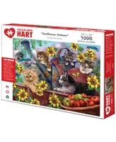 Hart Puzzles Sunflower Kittens 24" x 30" By Bob Giordano Set, 1000 Pieces