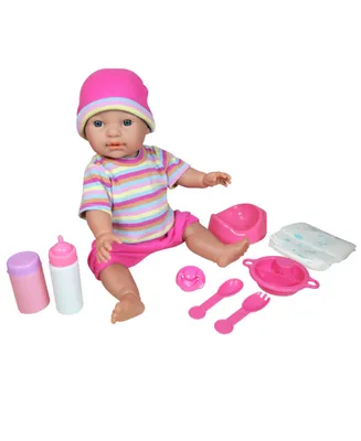 Lissi Pippi Drink and Wet Baby Doll, 8 Pieces
