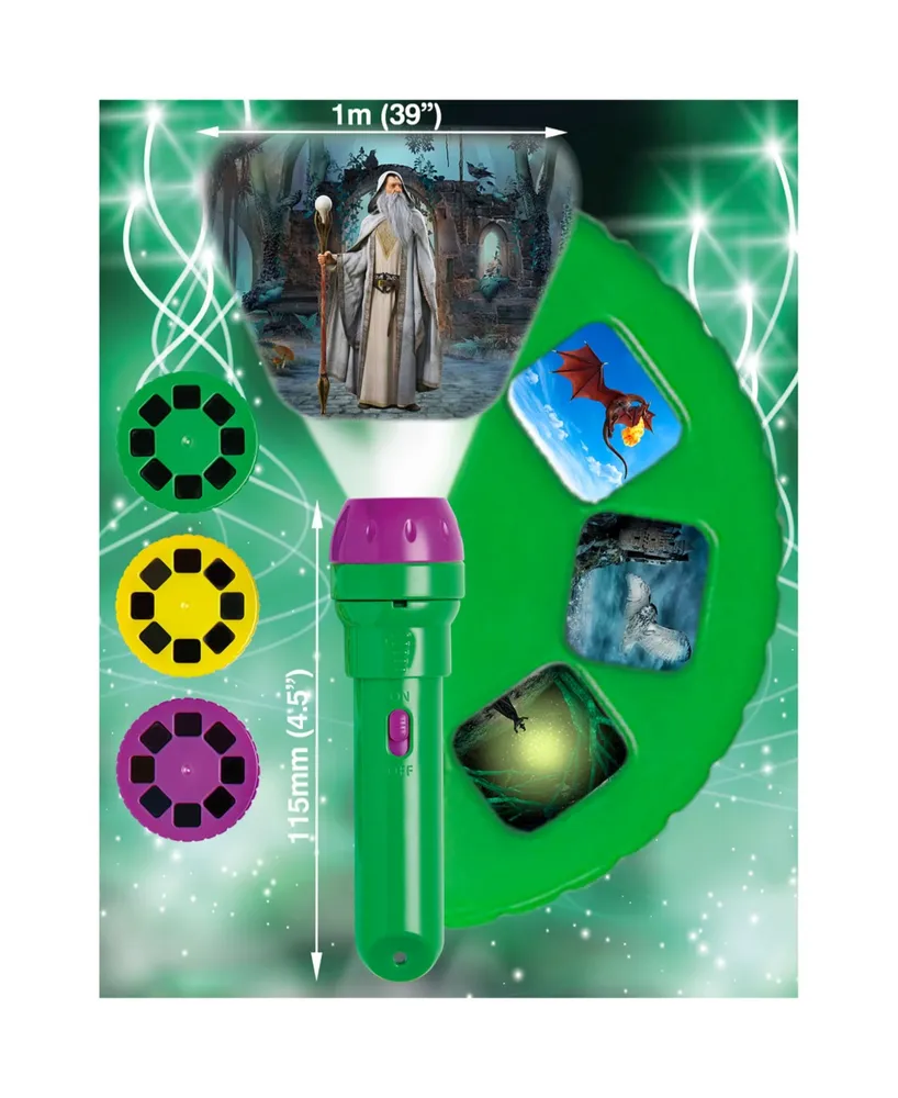 Brainstorm Toys Wizard and Dragon Children's Flashlight and Projector Toy Set, 4 Pieces