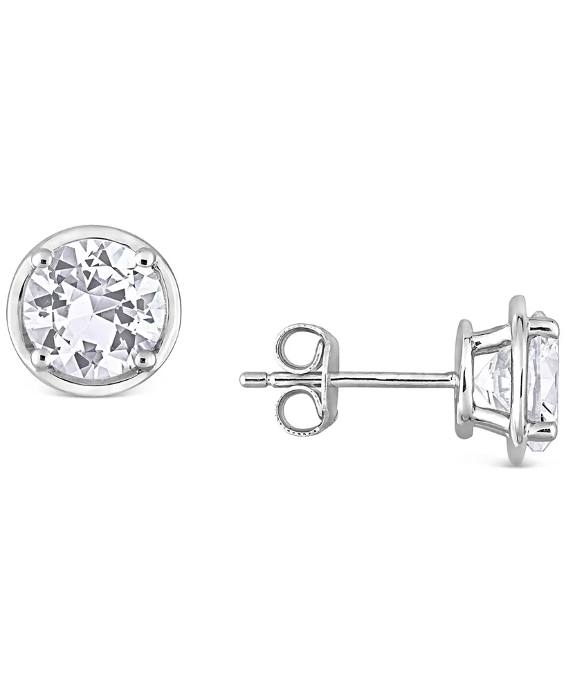 Lab-Grown White Sapphire Stud Earrings (3-1/4 ct. t.w.) in Sterling Silver