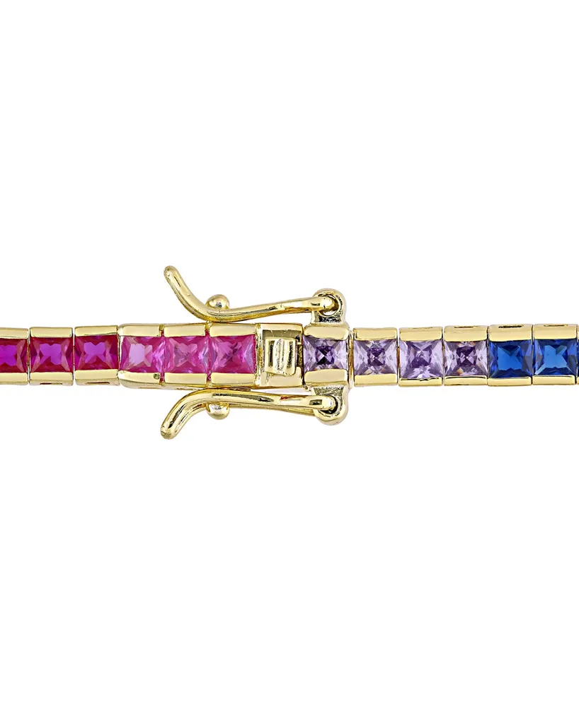 Rainbow Cubic Zirconia Bracelet in Yellow-Plated Sterling Silver