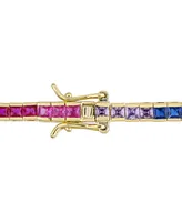 Rainbow Cubic Zirconia Bracelet in Yellow-Plated Sterling Silver