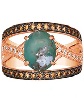 Le Vian Aquaprase Candy & Diamond (3/8 ct. t.w.) Openwork Statement Ring in 14k Rose Gold